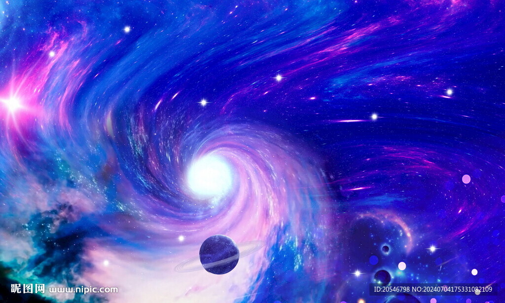 蓝色星空星河旋涡