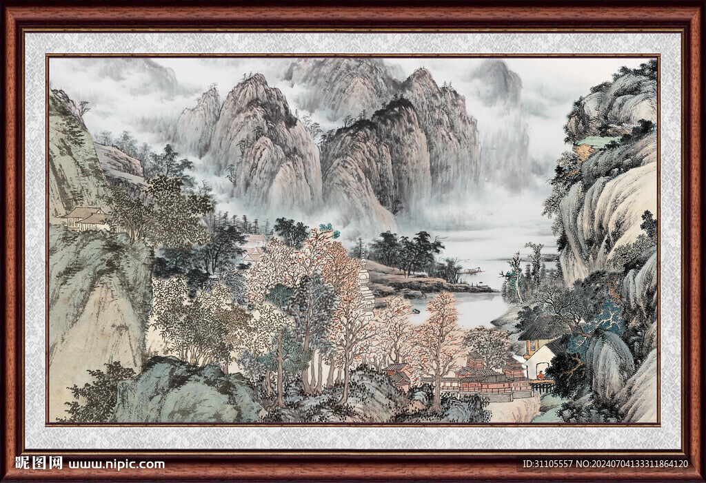 山水画风景 
