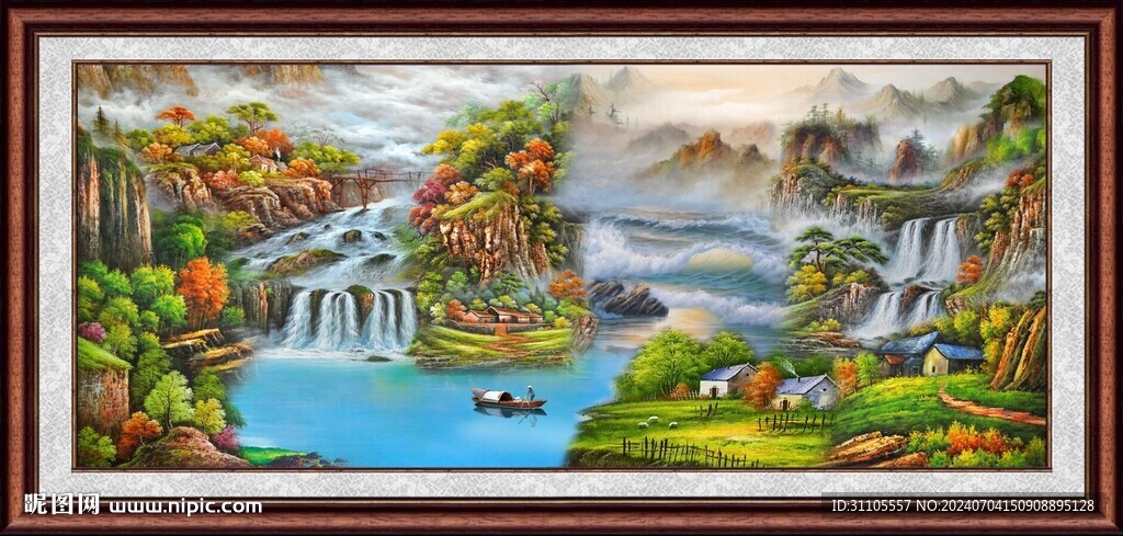 山水油画 