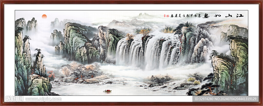 客厅画山水国画