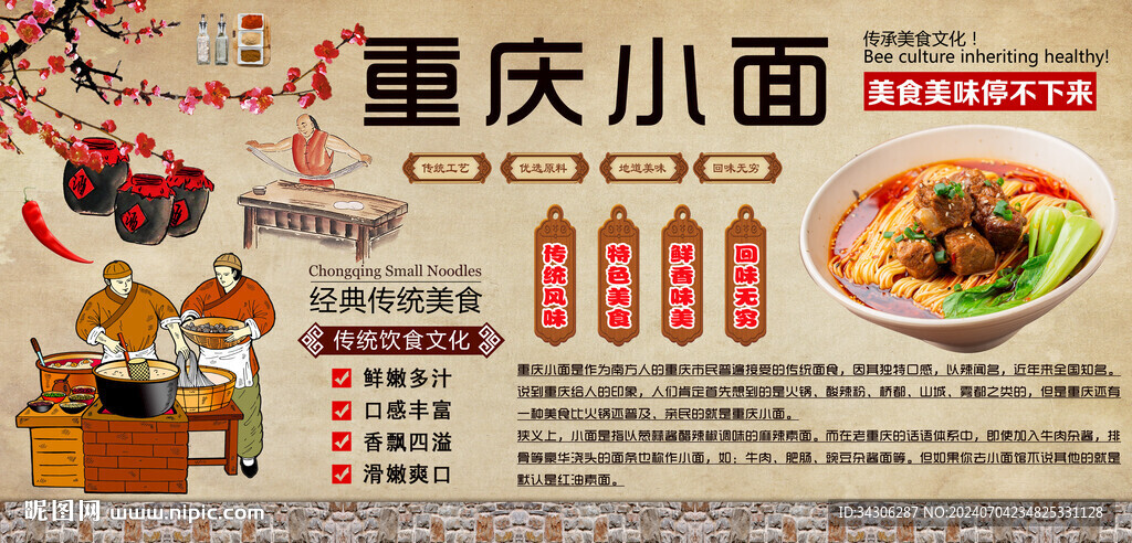 重庆小面背景墙
