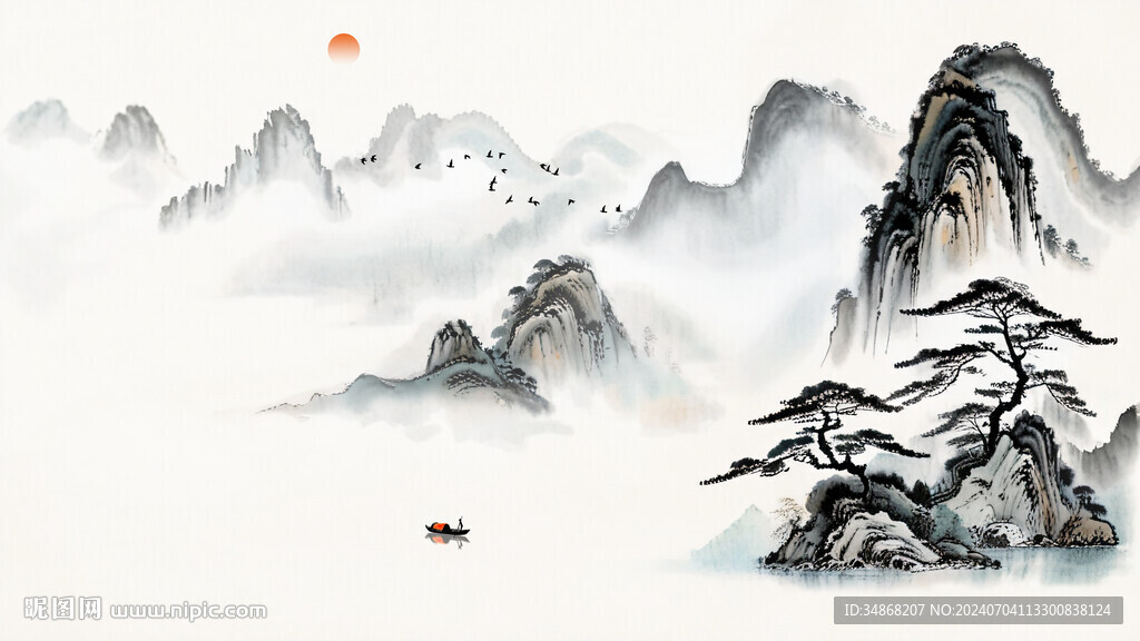 极简意境水墨背景