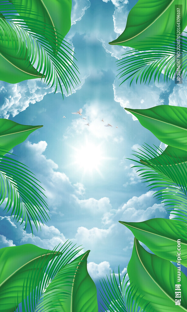 极致梦幻树叶云彩吊顶