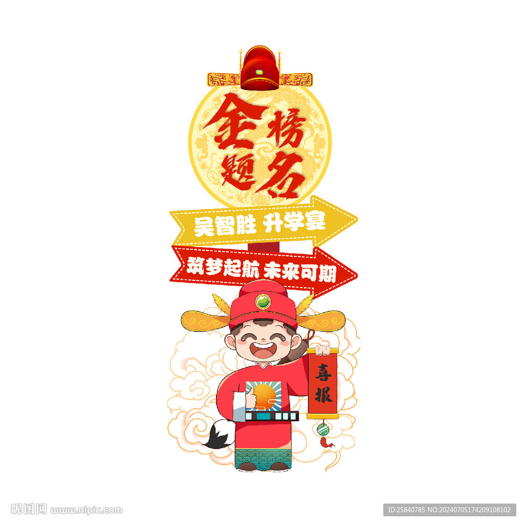 金榜题名升学宴迎宾牌