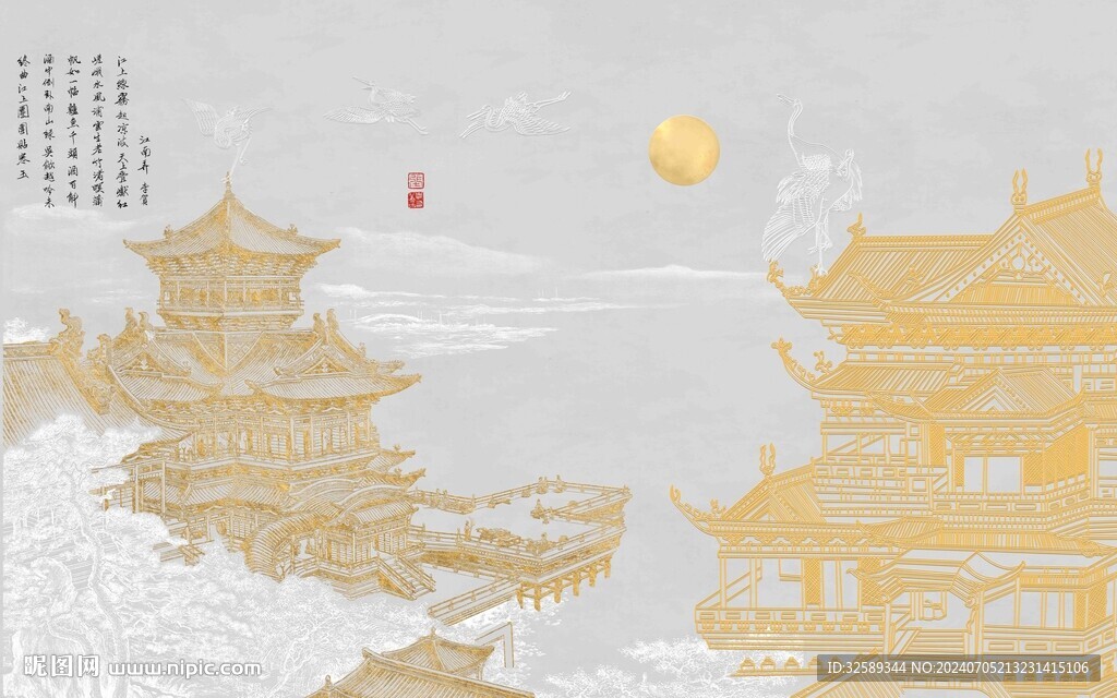 新中式背景墙