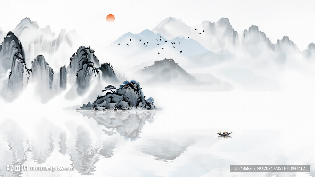 山水意境风景背景