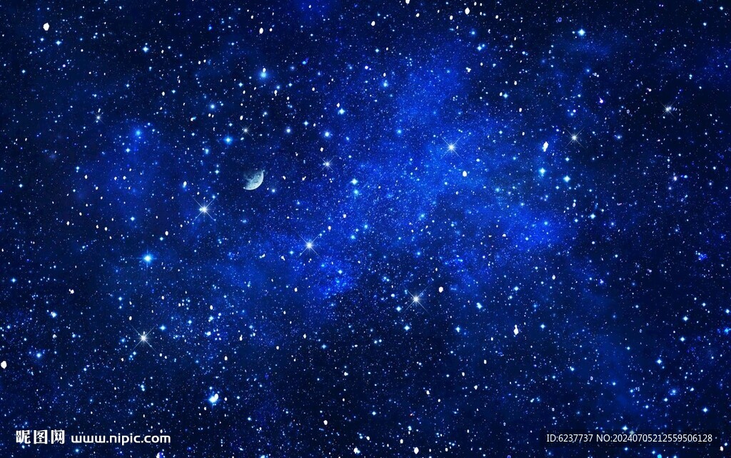 蓝色宇宙星空背景墙