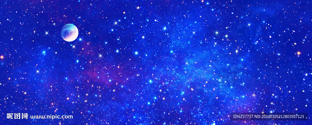 巨幅蓝色星空长图