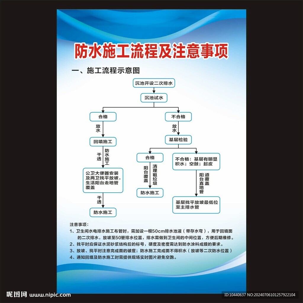 防水施工流程及注意事项