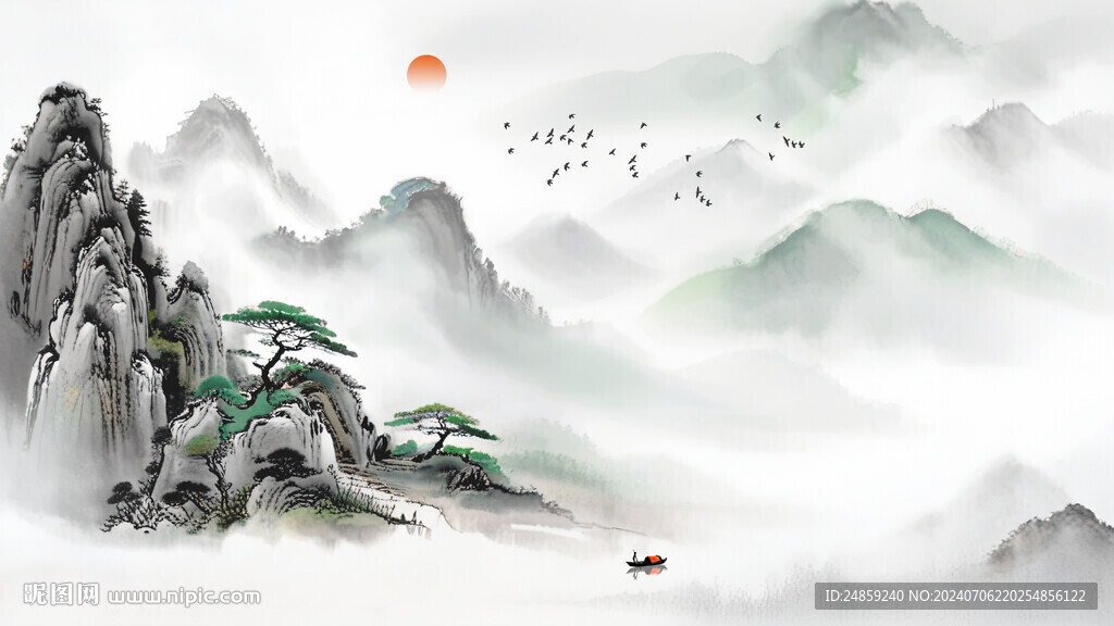 客厅山水背景墙
