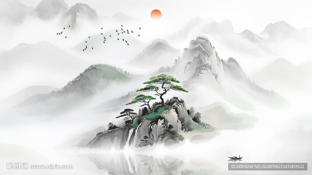 中式水墨意境背景