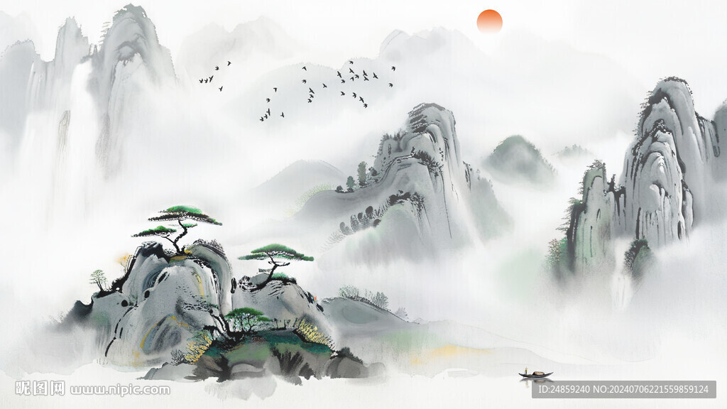 写意山水背景