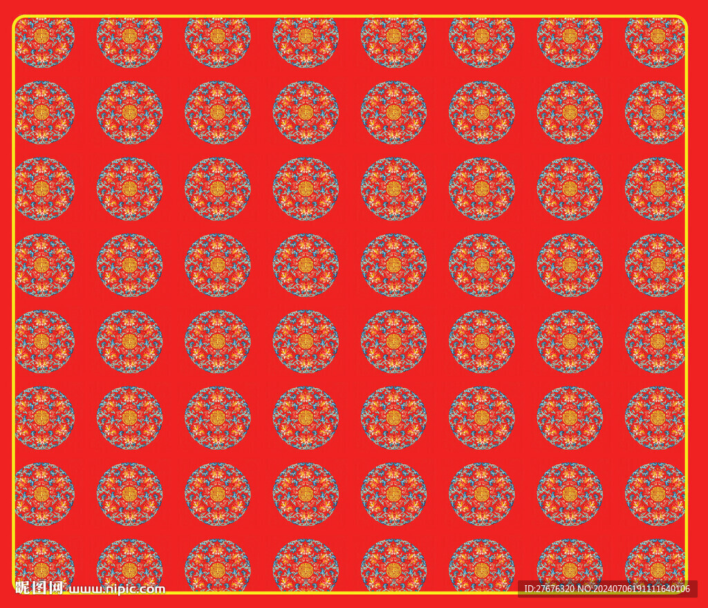 牵牛花绣图纹