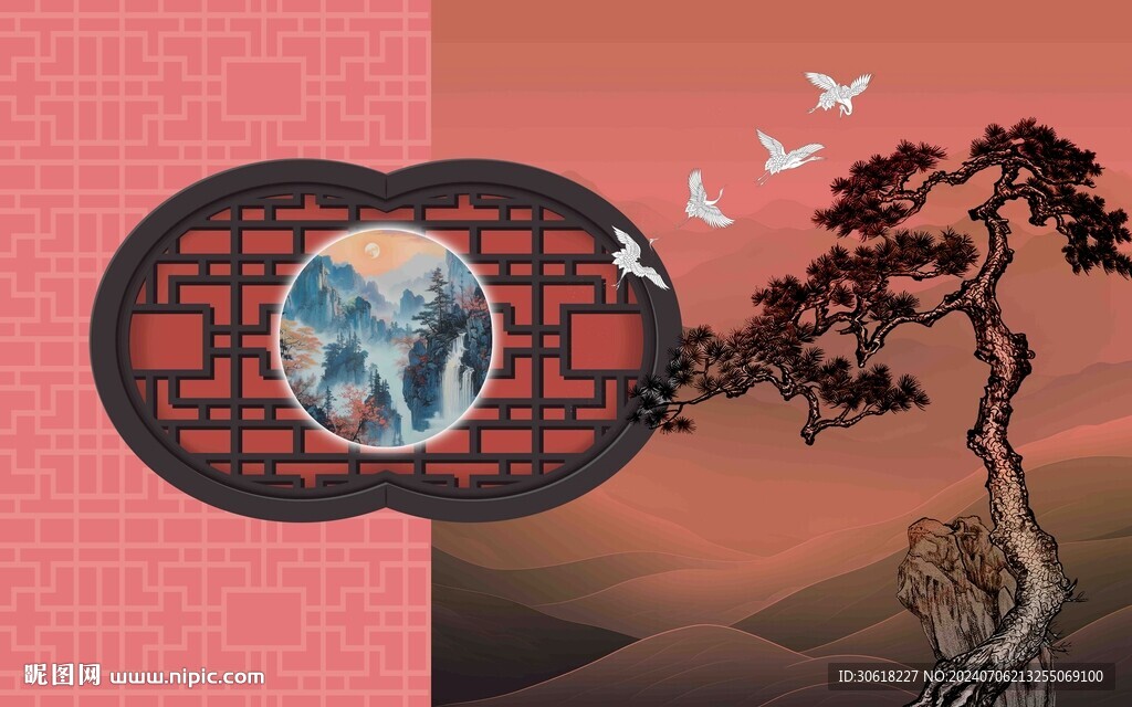 新中式背景墙