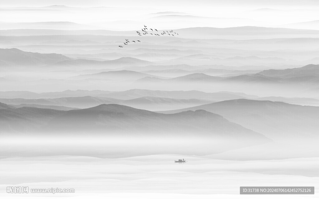 山水水墨画