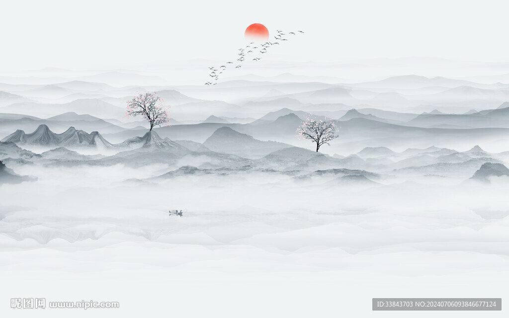 水墨意境山水画