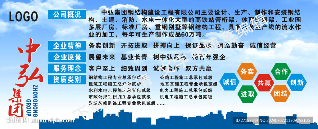 建筑企业公司宣传简介灯箱