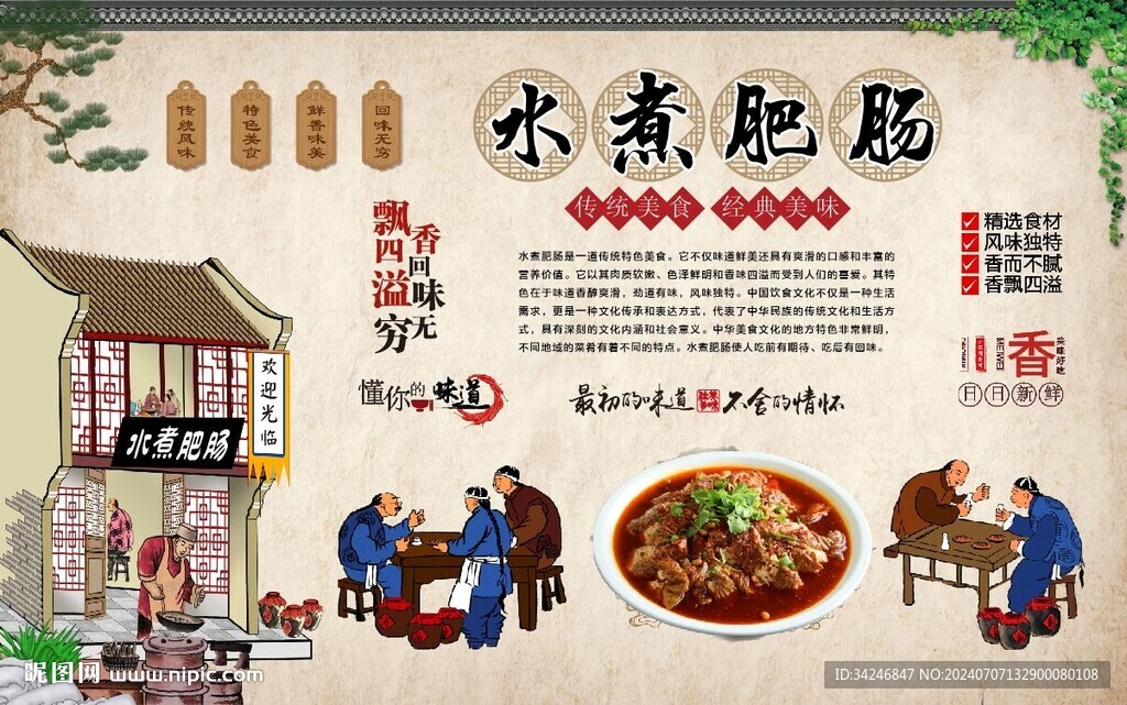 水煮肥肠 