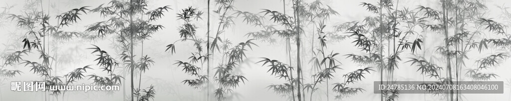 大型水墨竹子背景墙