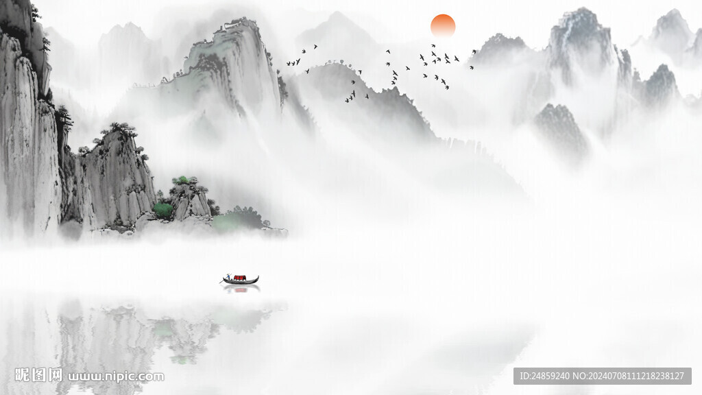 山水意境风景背景