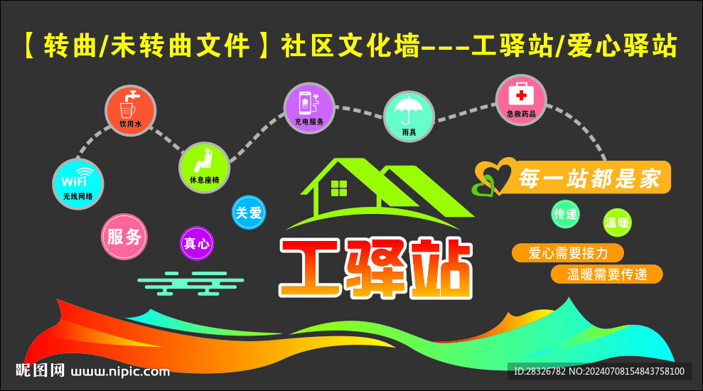 社区文化墙工驿站