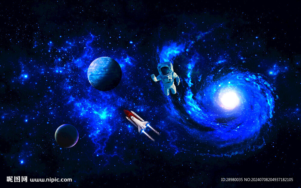 星空宇航员背景墙