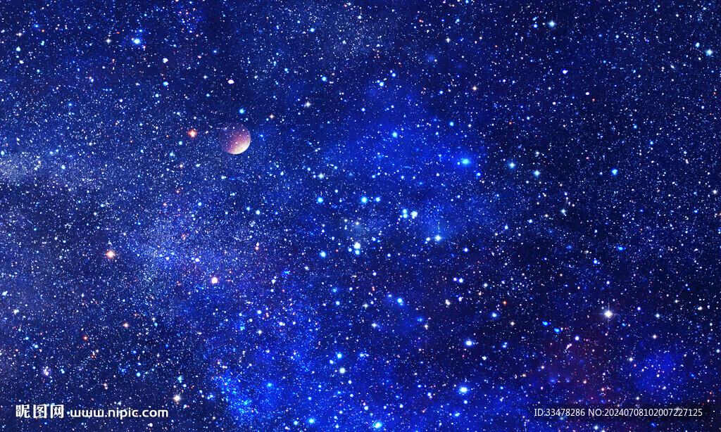 蓝色宇宙星空背景墙