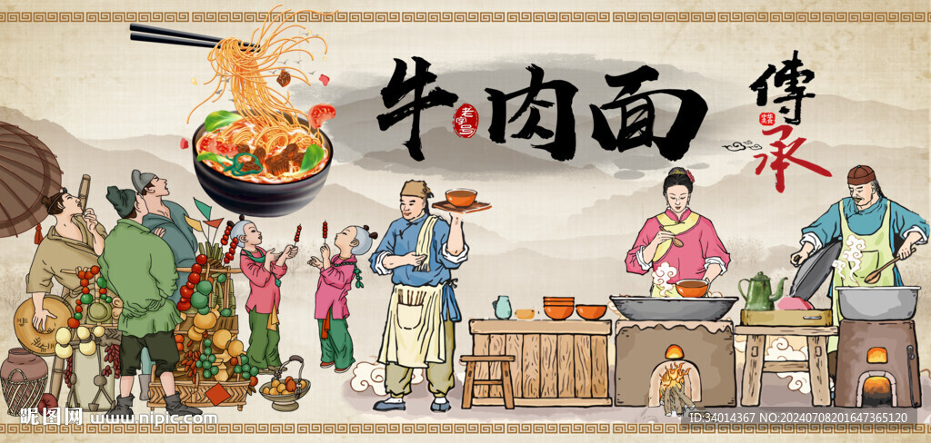 牛肉面背景墙