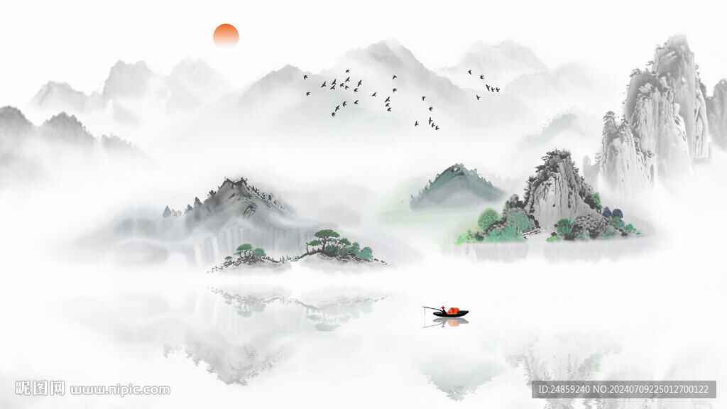 山水画背景墙