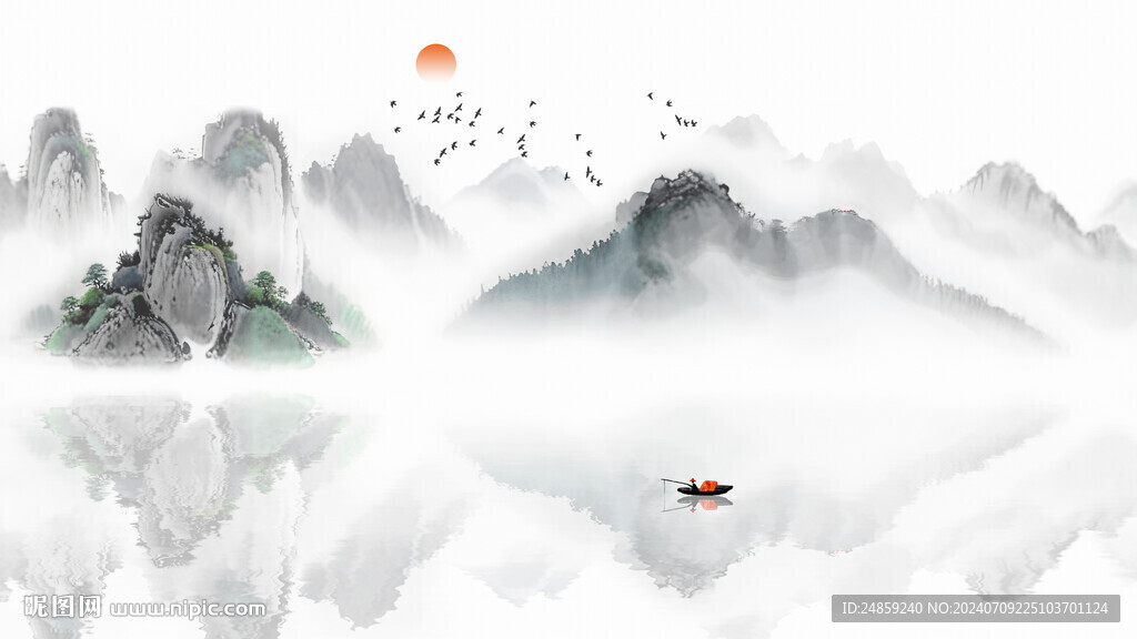 山水水墨画背景