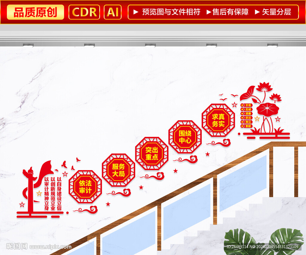 审计楼梯文化墙