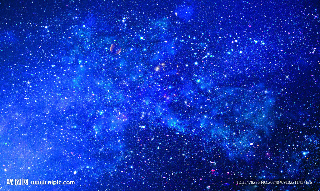 蓝色宇宙星空背景墙