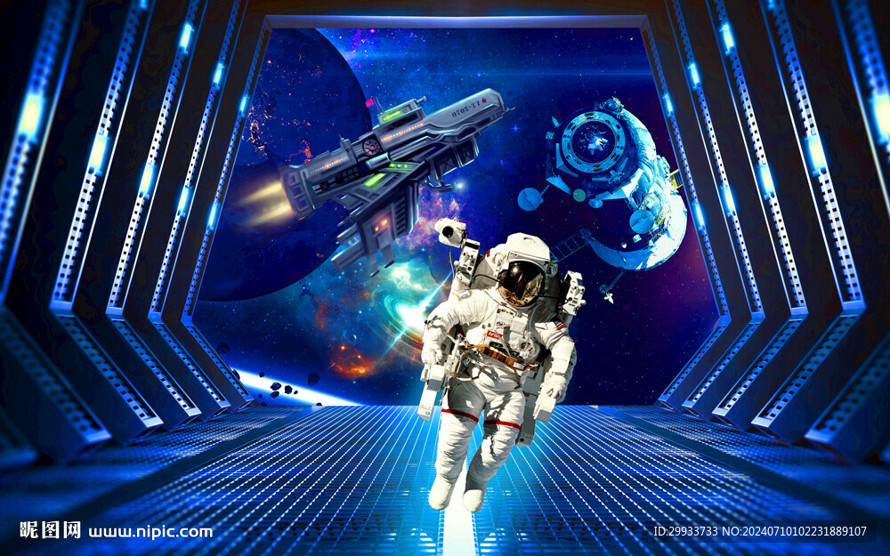 3D太空舱宇航员