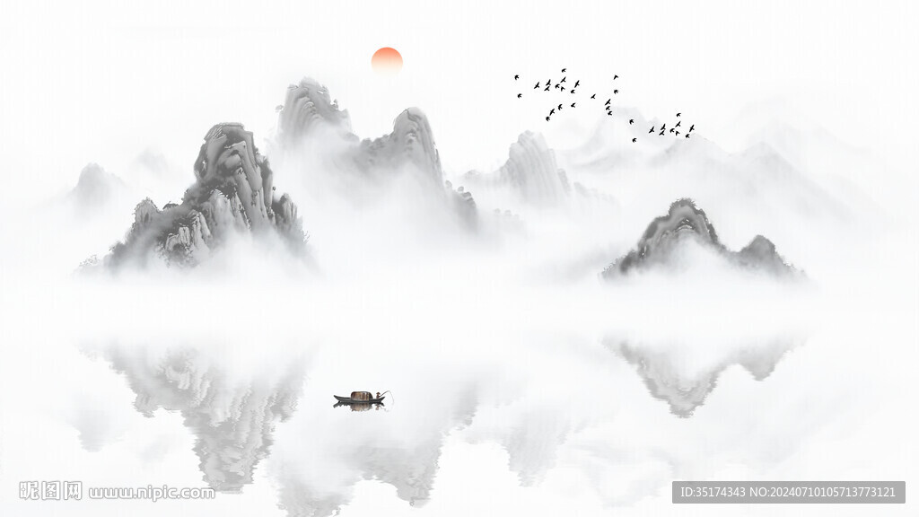 山水水墨画背景