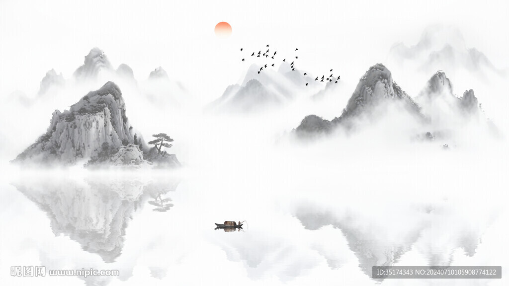 唯美山水意境装饰画