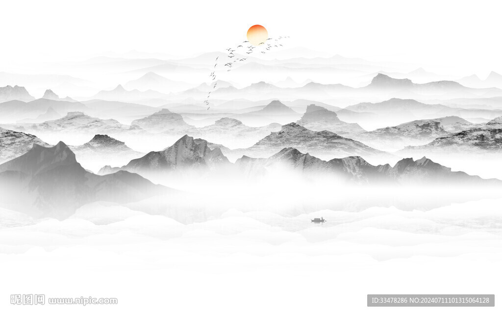 水墨意境山水画