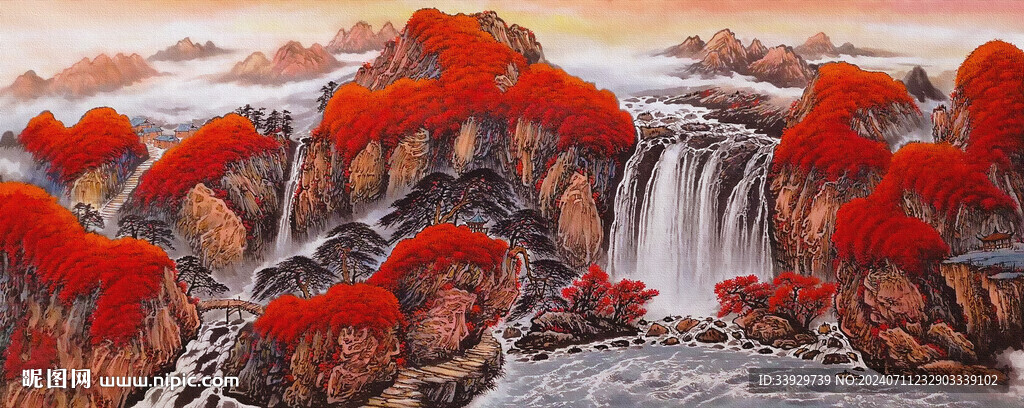山水画风景背景