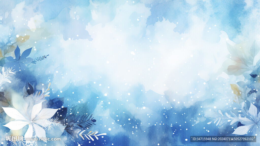 蓝色梦幻卡通手绘背景