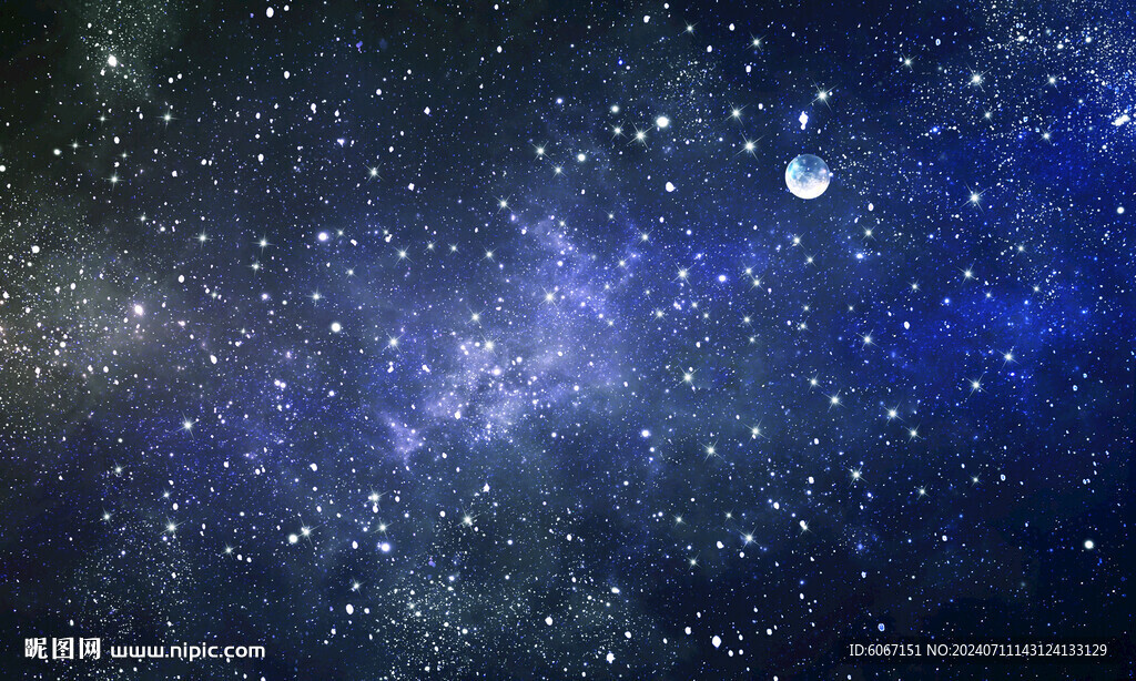 蓝色宇宙星空背景墙