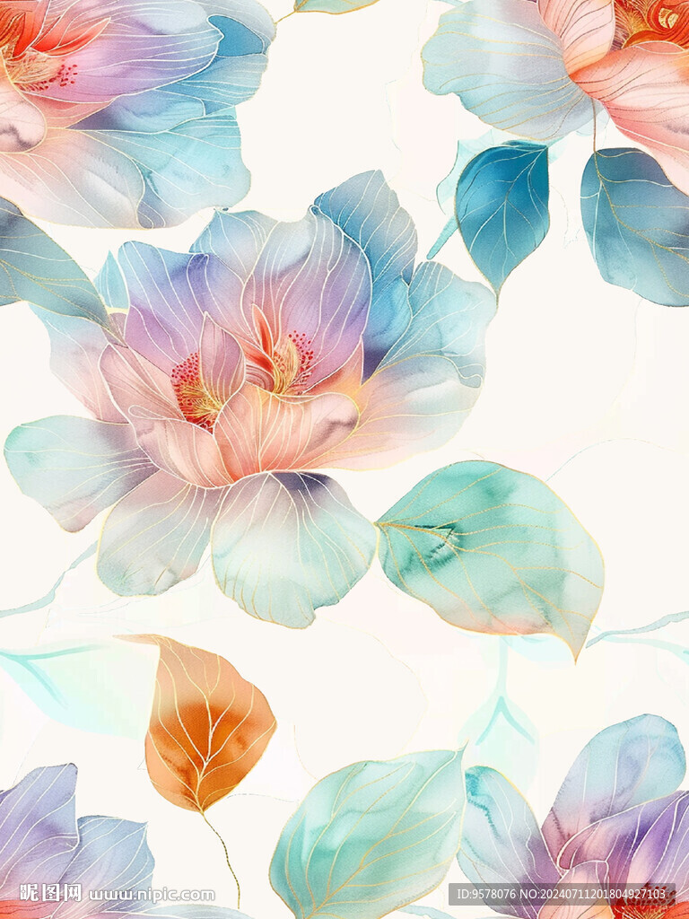 水彩花朵