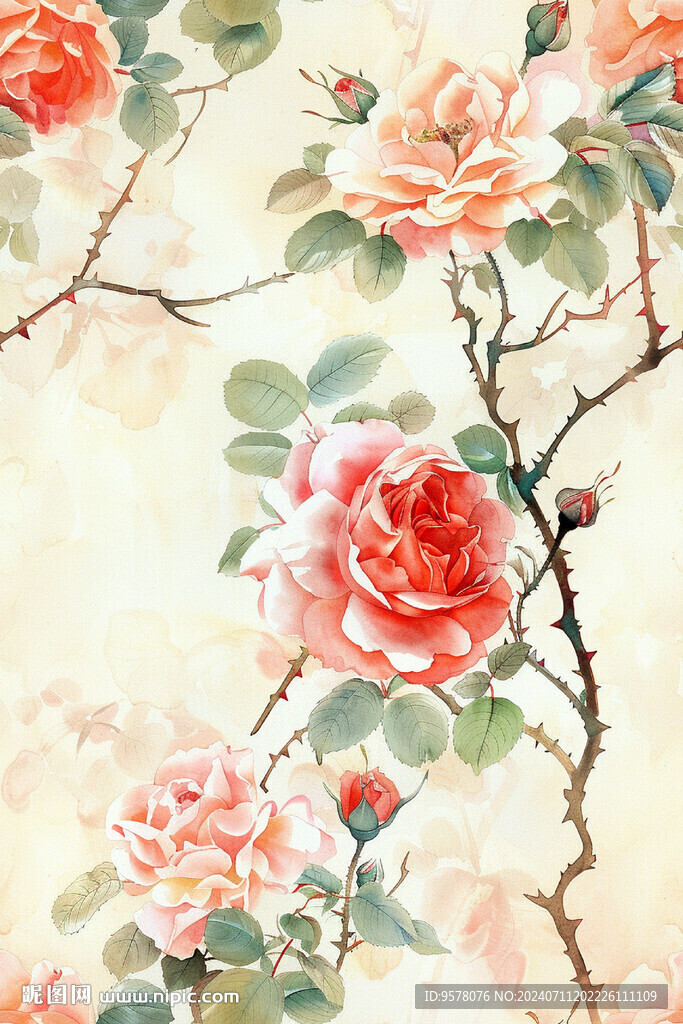 手绘花