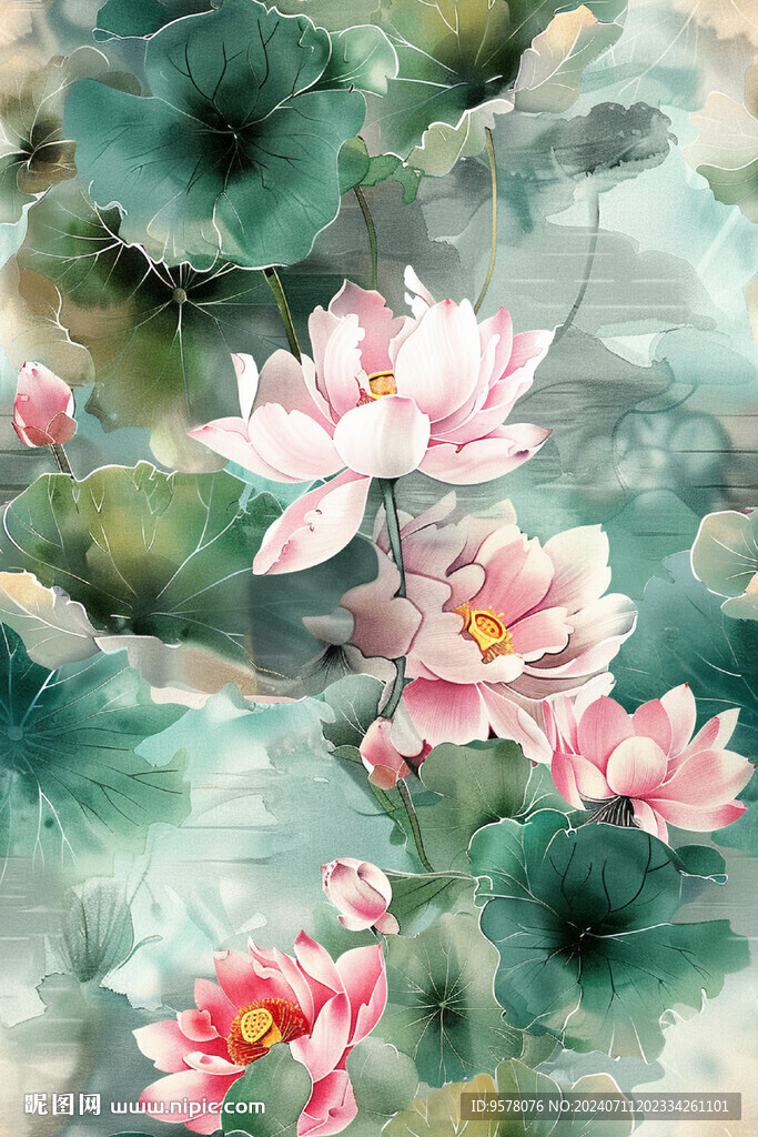 国画荷花