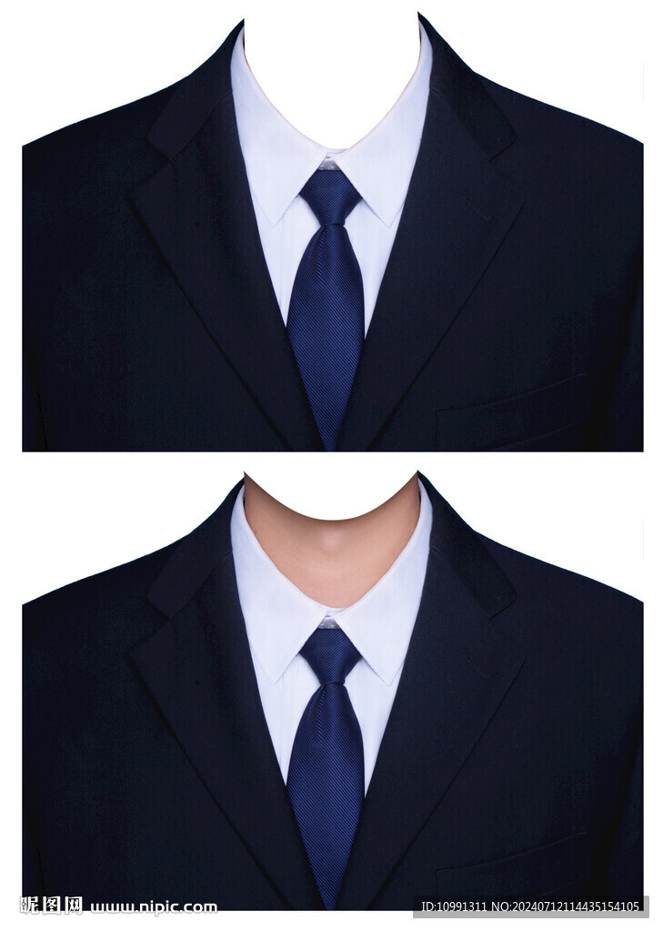 男蓝蓝底西装衣服素材