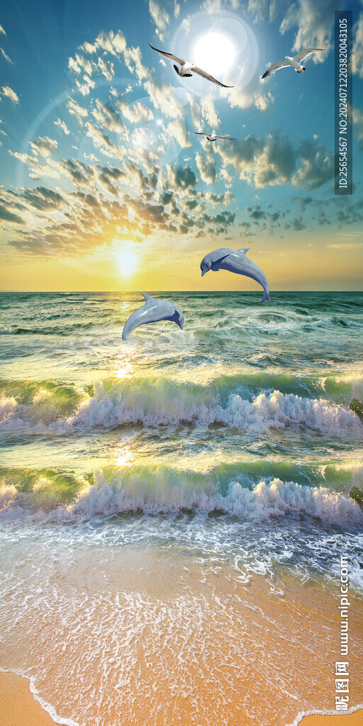 简约海景沙滩风景玄关
