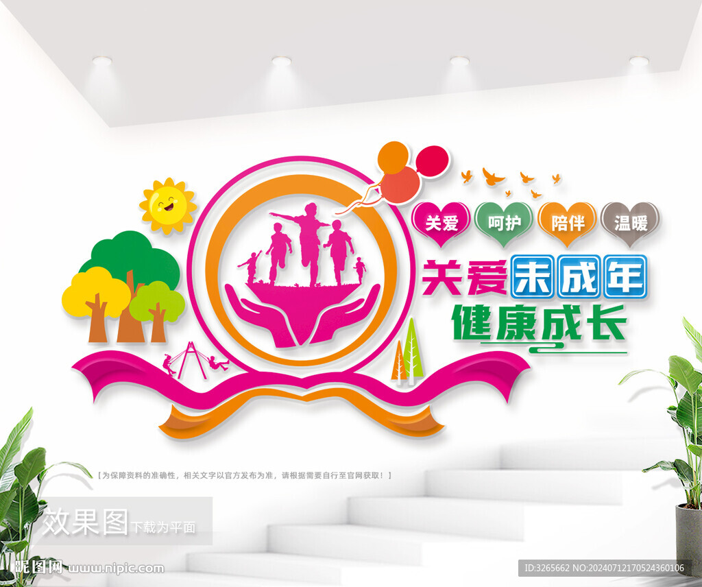 关爱未成年人健康成长文化墙图片