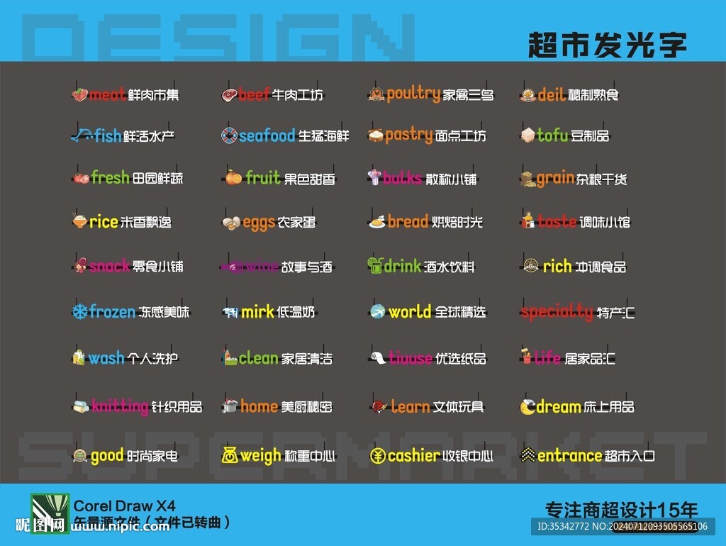 超市发光字全套