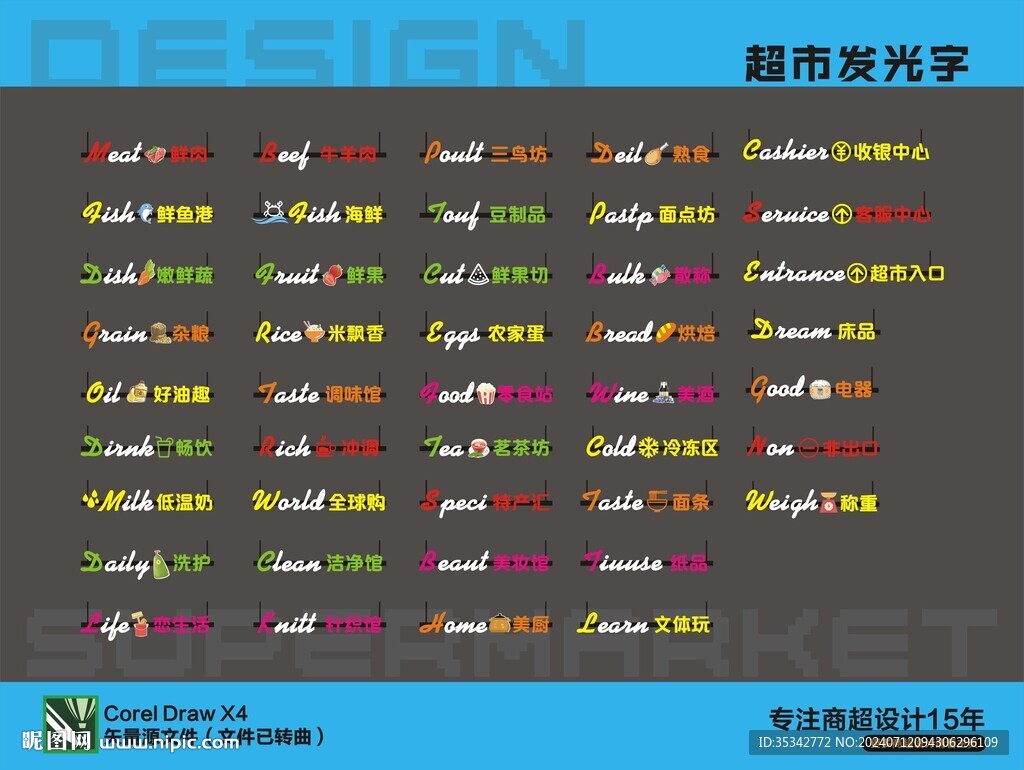 超市发光字全套