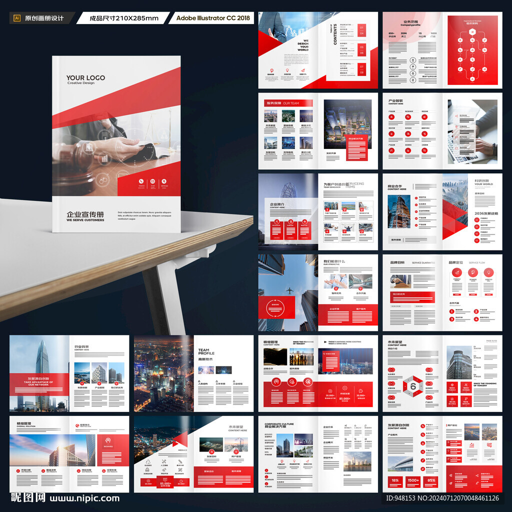 红色企业宣传册