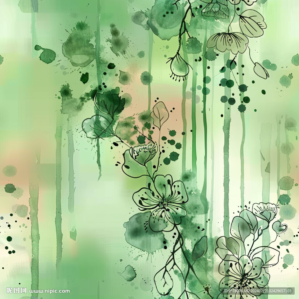 水彩花纹
