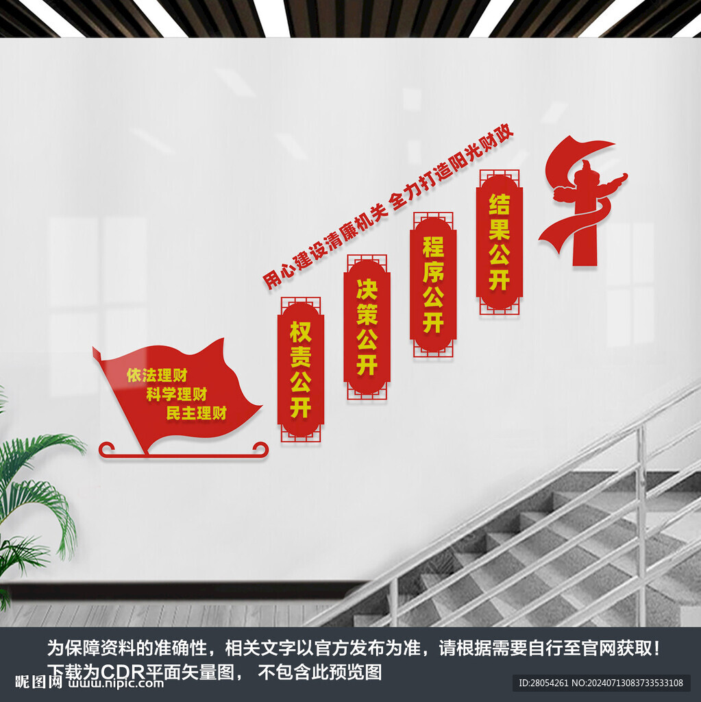 阳光财政楼梯文化墙